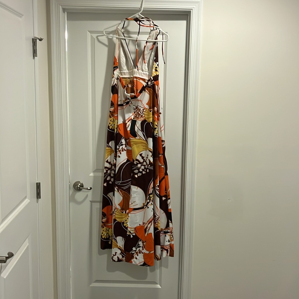 Tori Richard Hawaiian Aloha Halter Maxi Dress Vintage Hawaii Womens Size 14 - Picture 4 of 16